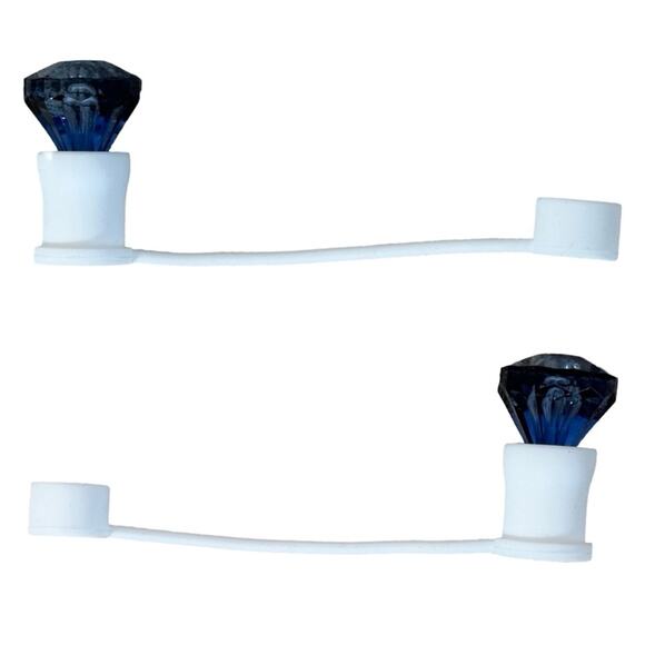 #74 Straw Cover Cap with Dark Blue Acrylic Diamonds Crystal - Picture 4 of 4